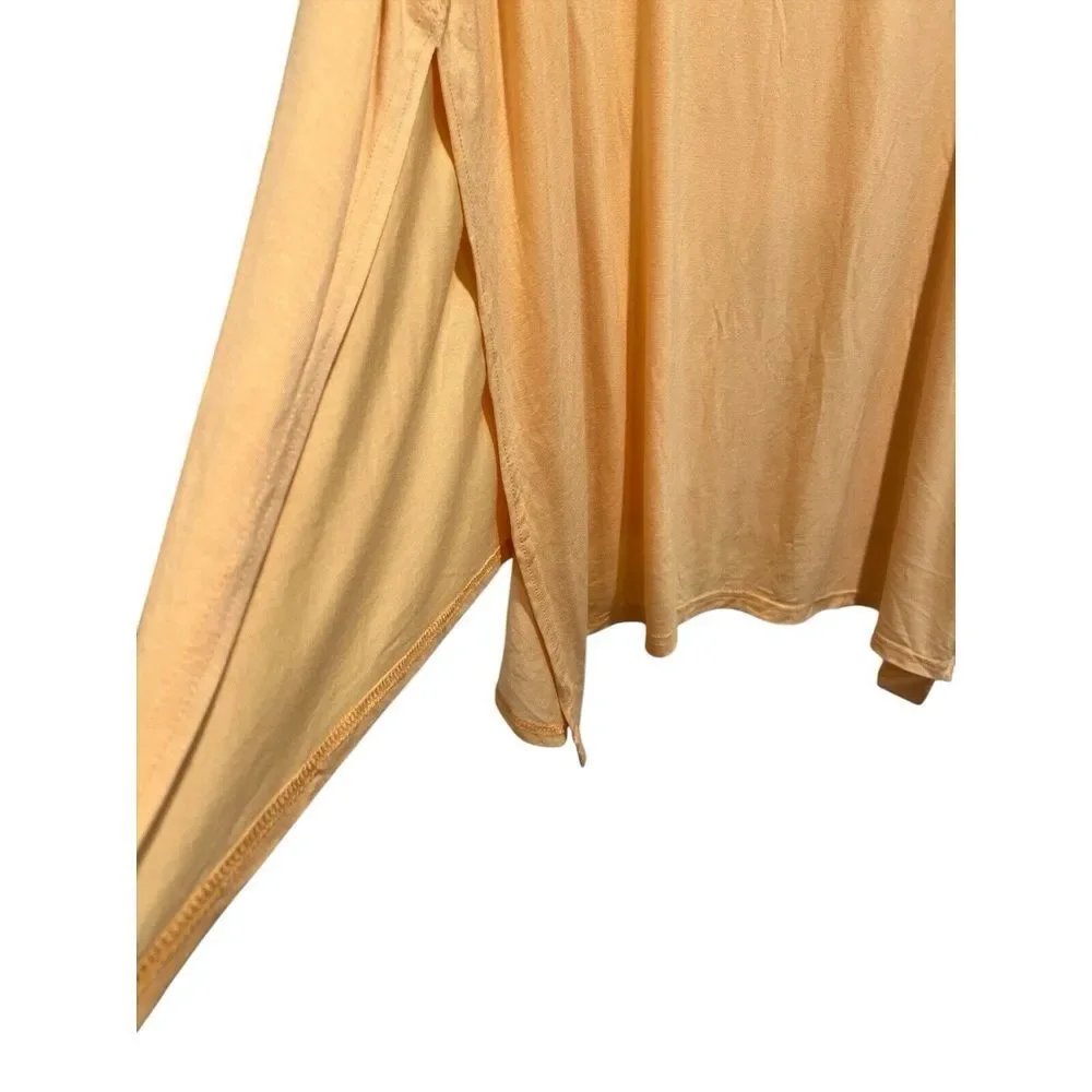 Free People Beach Women's Orange Side Slit‎ Top shirt XS/S